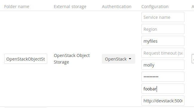 Configuration Openstack.