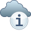 Icône d'état, petit nuage gris avec un cercle blanc et la lettre « i ».