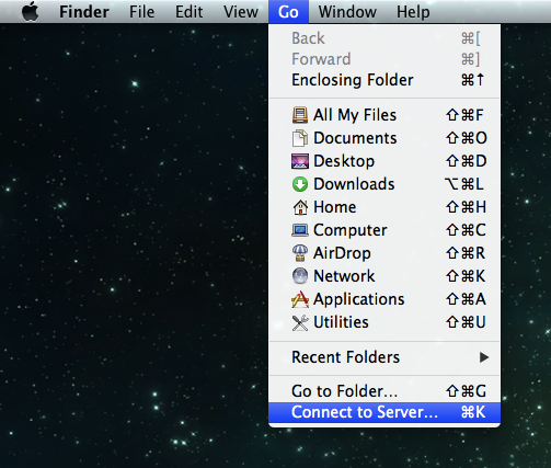 Copie d'écran de la saisie de l'adresse du serveur ownCloud dans Mac OS X