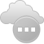 Icône d'état, petit nuage gris avec un cercle gris et trois points blancs.